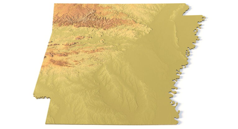 Detailed relief of Arizona terrain STL model