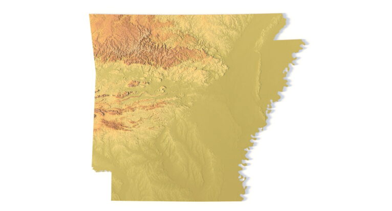 Arizona 3D terrain map STL for 3D printing