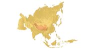 Asia topographic map in Equidistant Conic Projection, 3D printable STL