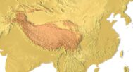 Detailed close-up of Asian mountain ranges in 3D printable STL model
