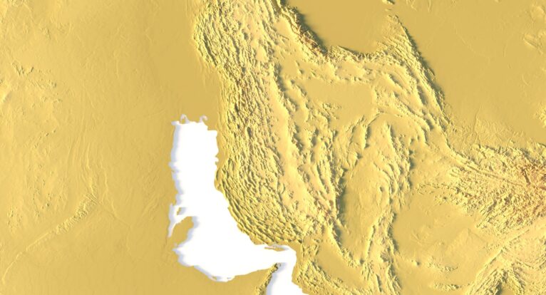 Asia 3D relief map prepared for CNC milling and engraving