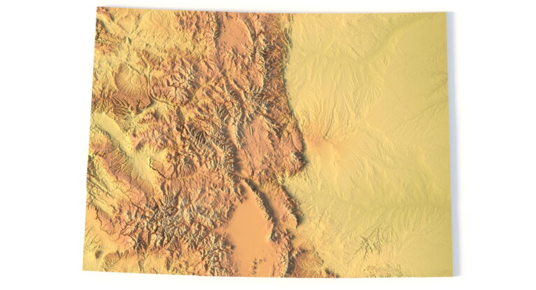 Colorado 3D terrain map STL for 3D printing
