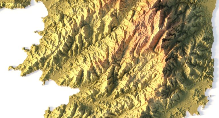 Corsica relief map