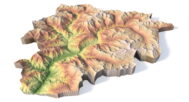 High-detail Andorra relief terrain STL model