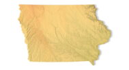 Iowa 3D terrain map STL for 3D printing
