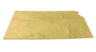 Detailed relief of Kansas terrain STL model