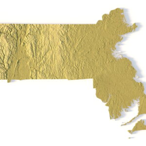 Massachusetts 3D terrain map STL for 3D printing