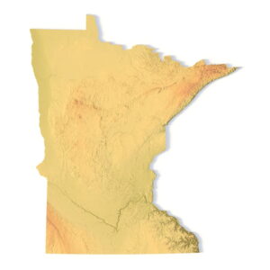 Minnesota 3D terrain map STL for 3D printing