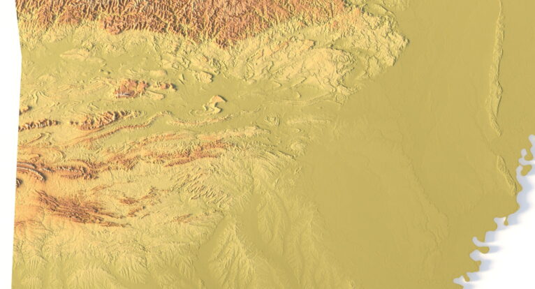 Arizona topographic map STL for CNC carving