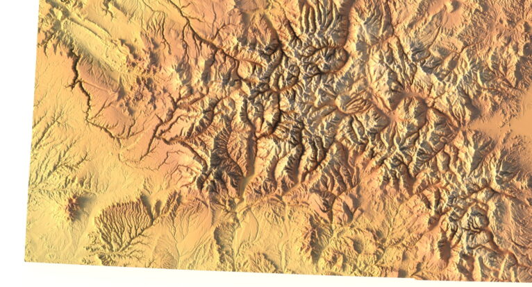 Colorado topographic map STL for CNC carving