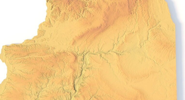 Illinois topographic map STL for CNC carving