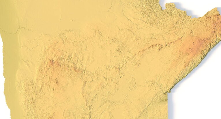 Minnesota topographic map STL for CNC carving