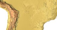 Detailed close-up of Andes mountain ranges in 3D printable STL model