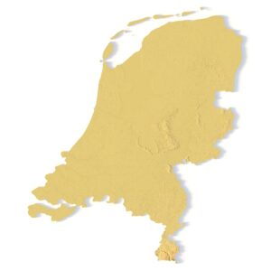3D terrain model of the Netherlands in STL format, front view