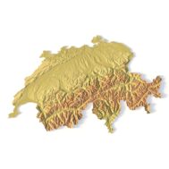 3D terrain model of Switzerland in STL format, front view