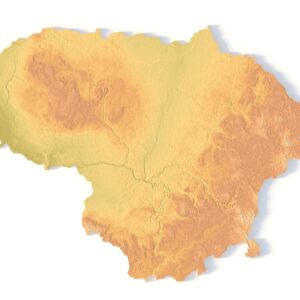 STL file of Lithuania map for CNC and 3D printing