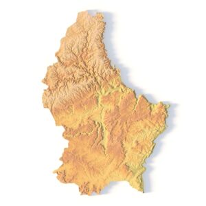 STL file of Luxembourg map for CNC and 3D printing