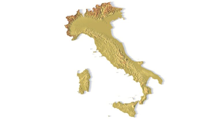 STL file of Italy map for CNC and 3D printing