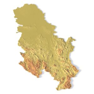 STL file of Serbia map for CNC and 3D printing