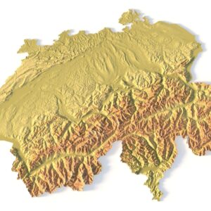 STL file of Switzerland map for CNC and 3D printing