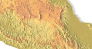 Close-up of Sierra Madre terrain in STL model