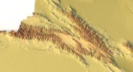 Close-up of China’s mountain terrain in STL model
