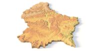 Isometric view of Luxembourg’s 3D terrain STL map