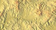 Close-up of Slovakian mountain terrain in STL model