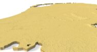 Close-up of Dutch polder terrain in STL model