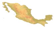 Isometric view of Mexico’s 3D terrain STL map