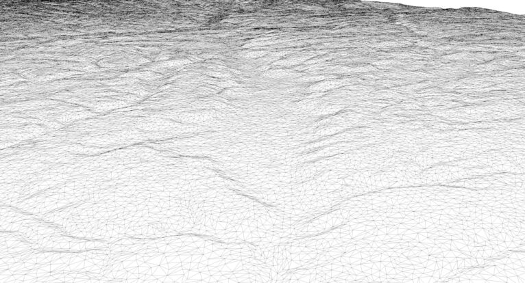 Wireframe view of the Luxembourg STL terrain model