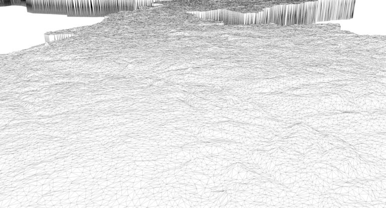 Wireframe view of the Netherlands STL terrain model
