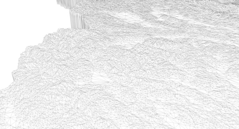 Wireframe view of the China STL terrain model