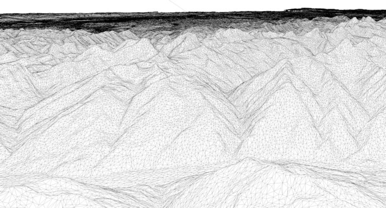Wireframe view of the Switzerland STL terrain model