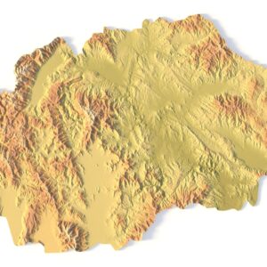 STL file of North Macedonia map for CNC and 3D printing