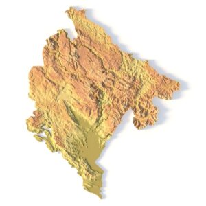 STL file of Montenegro map for CNC and 3D printing