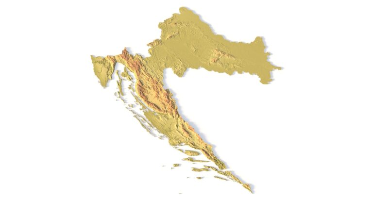 STL file of Croatia map for CNC and 3D printing