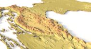 Close-up of Croatia’s Adriatic coast in STL model