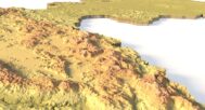 Side view of Croatia’s detailed STL terrain model