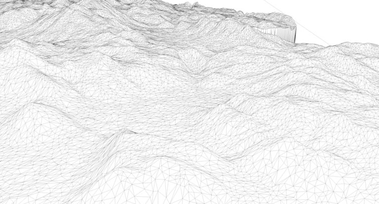 Wireframe view of the Croatia STL terrain model