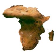 Virtual exploration of Africa using a 3D model with integrated cultural landmarks.