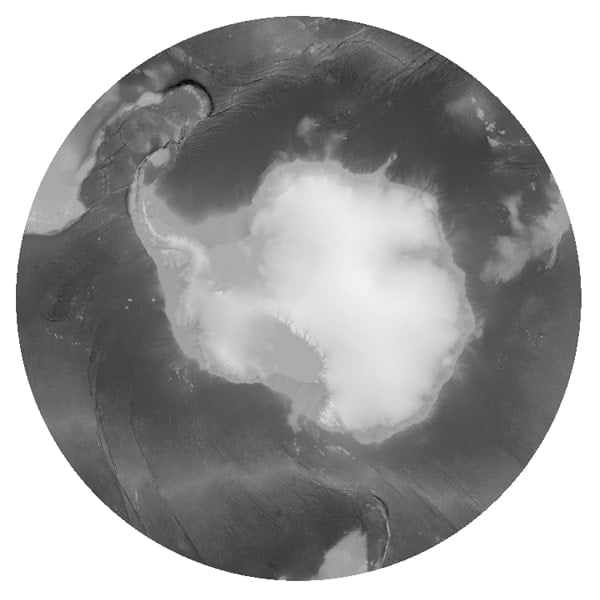 Antarctica Height Map - 3D Model Visualization A 3D visualization of Antarctica's height map, showcasing varying elevation levels.