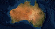 A 3D visualization of Australia’s mountainous regions, displaying elevation mapping and terrain features.