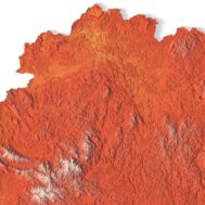 Relief map of Belarus