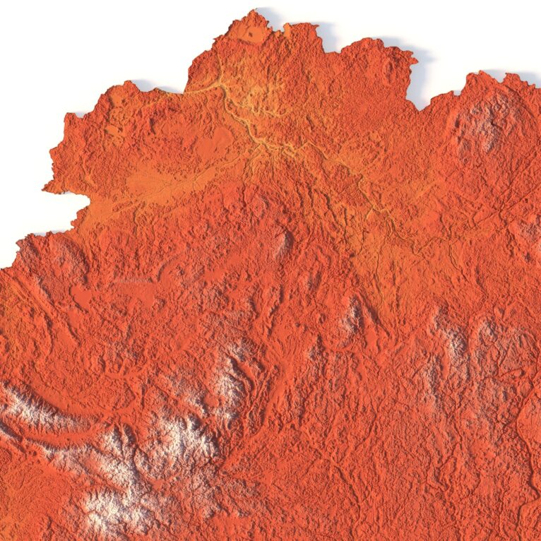 Relief map of Belarus