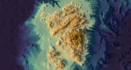 Corsica and Sardinia relief map