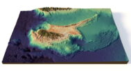 Topographic map Cyprus