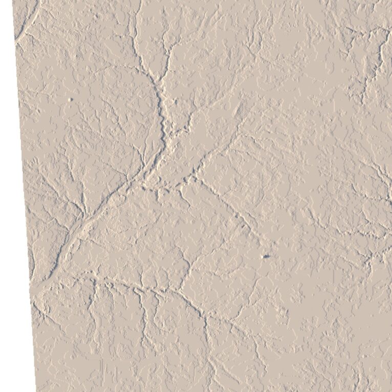 Accurate elevation data in the Delaware topographic map STL model, suitable for 3D printing and CNC machining.