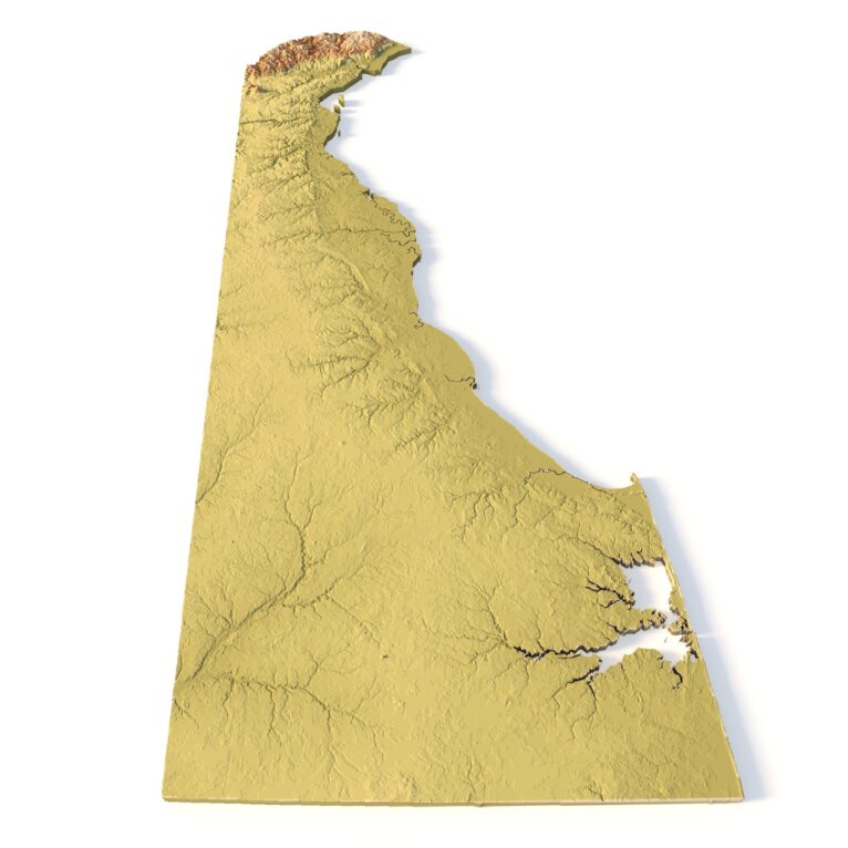 State of Delaware relief map