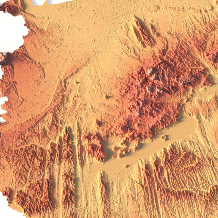 Relief map Hungary